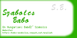 szabolcs babo business card
